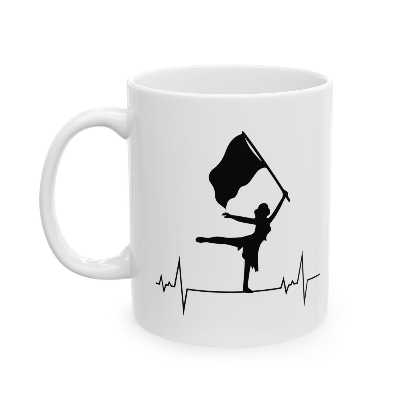 Color Guard Mug - Patriotic Spin Design for Performers & Fans