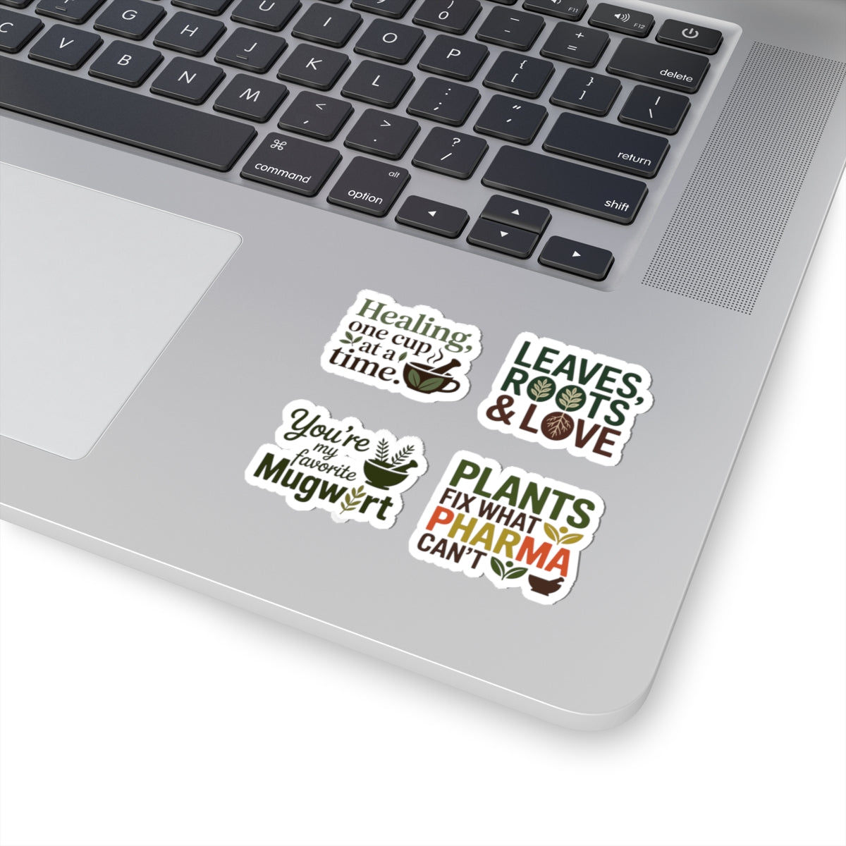Herbalist Sticker Pack – 4 PCS Funny Mugwort Plant Power Decals for Herbalists Natural Remedy Lovers