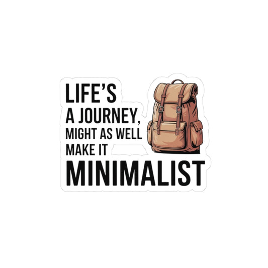 Minimalist Journey Sticker - Simple Adventure Vinyl Decal for Travelers & Essentialists