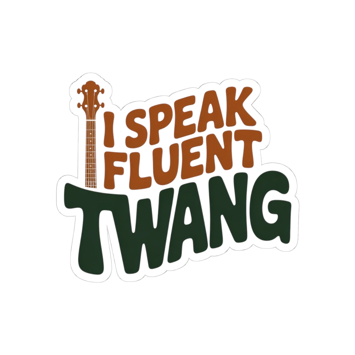 Banjo Sticker – Groovy Retro Twang Humor Decal for Bluegrass Musicians Folk String Instrument Lovers