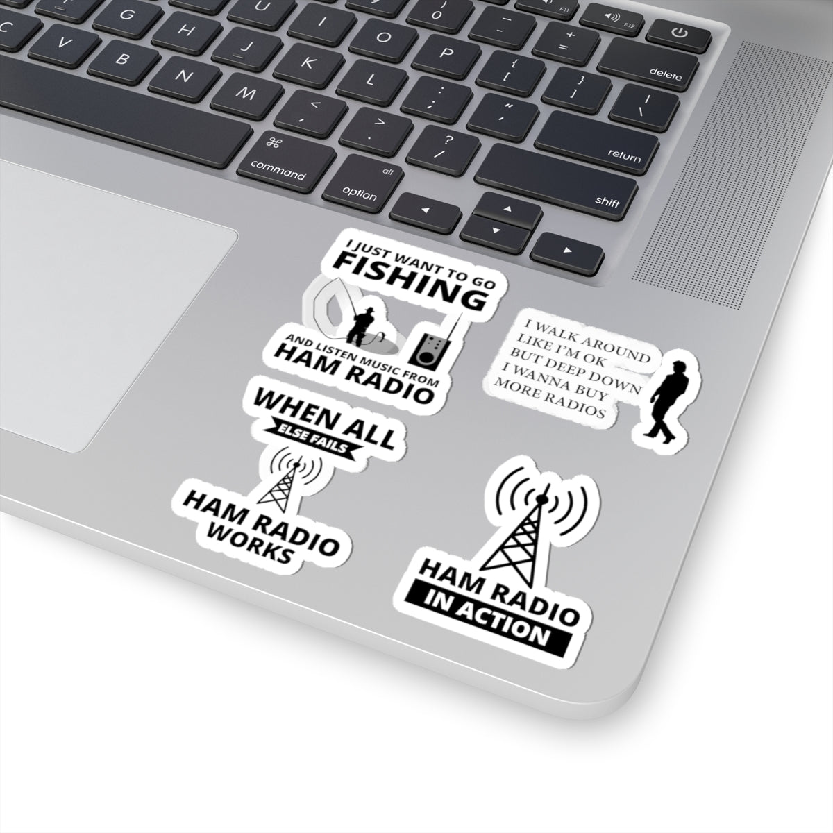 Ham Radio Sticker Pack – 4 PCS Funny Fishing Operator Decals for Amateur Hobbyists Transmission Enthusiasts