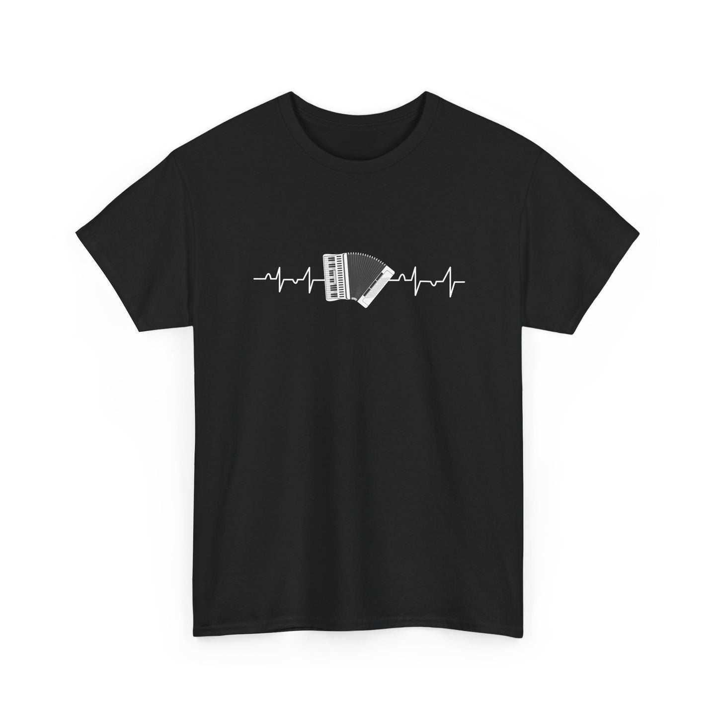Accordion T-Shirt – Heartbeat EKG Graphic Tee for Accordionists Musicians