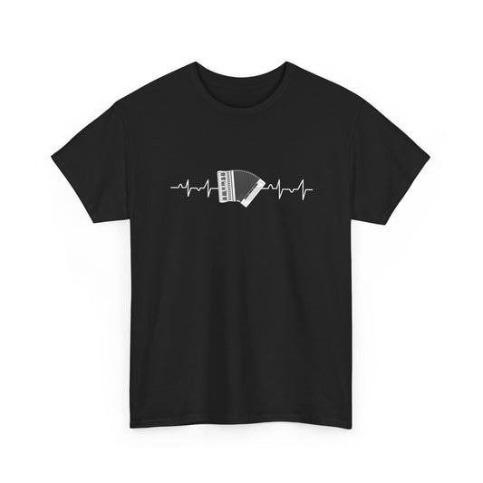 Accordion T-Shirt – Heartbeat EKG Graphic Tee for Accordionists Musicians