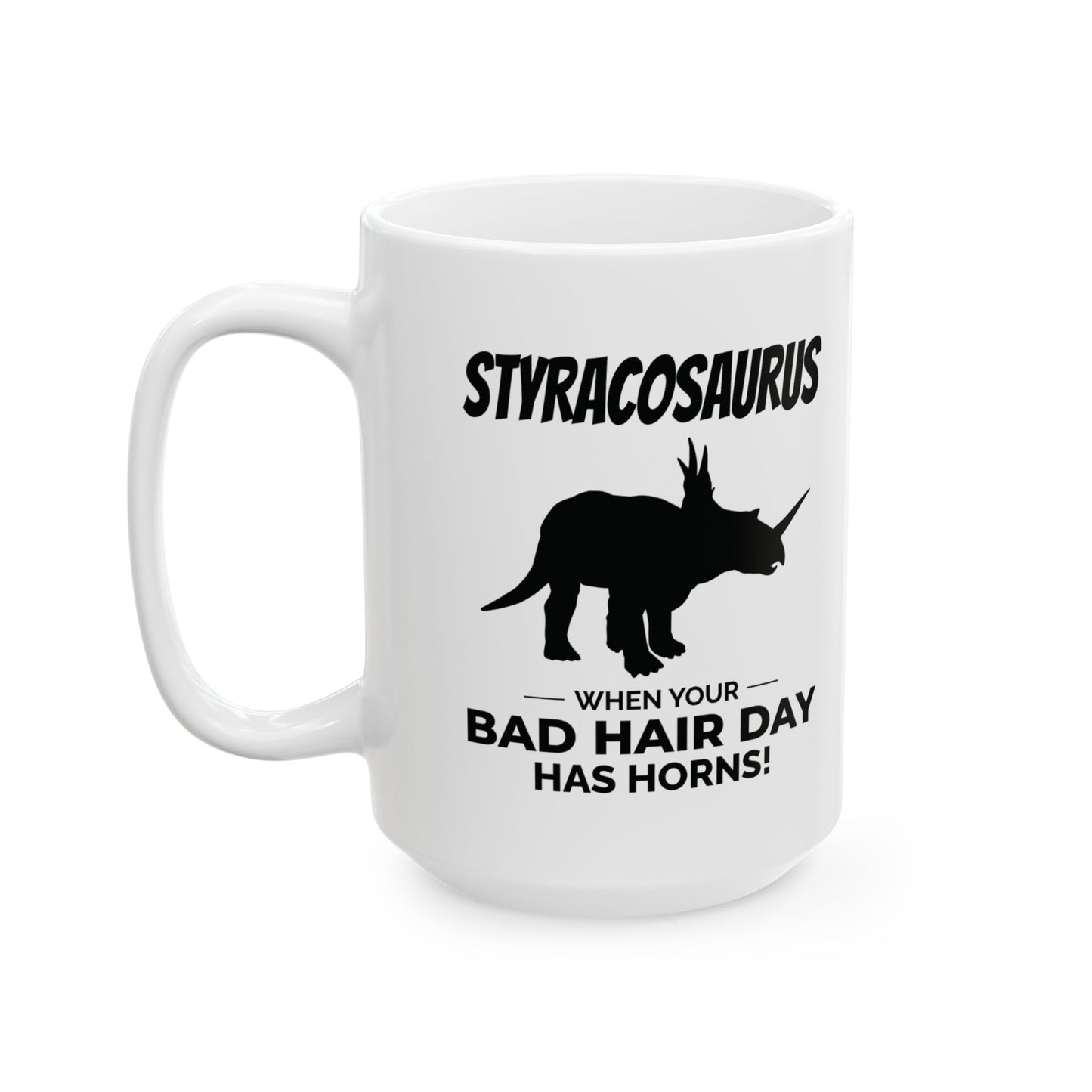 Taza con fósil de dinosaurio - Styracosaurus, cuernos - Regalo con humor sobre dinosaurios 