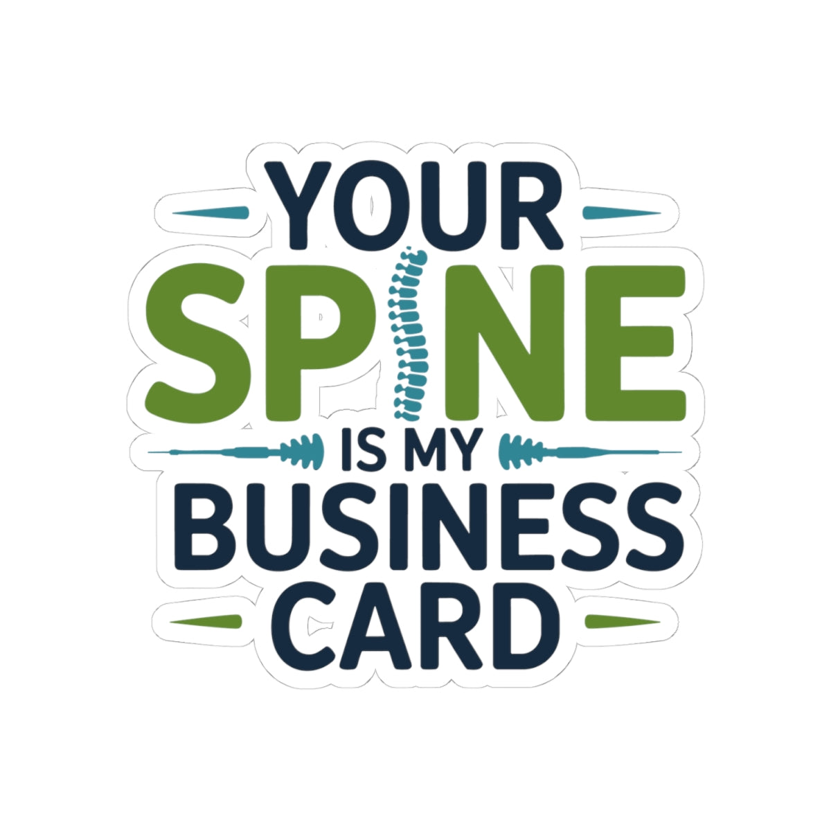 Chiropractic Spine Sticker - Funny Chiropractor Vinyl Decal for Back Pain, Spine Health, and Chiropractic Offices