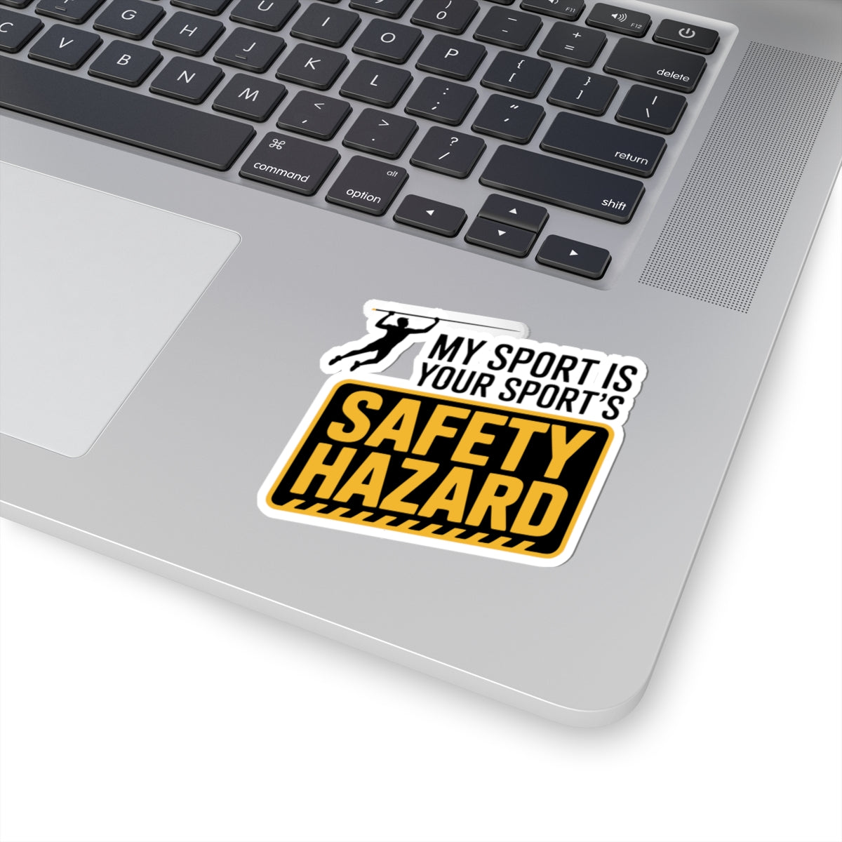 Pole Vault Sticker – Funny Warning Sign Humor Graphic Decal for Track and Field Athletes, Competitive Vaulters & Sport Fans