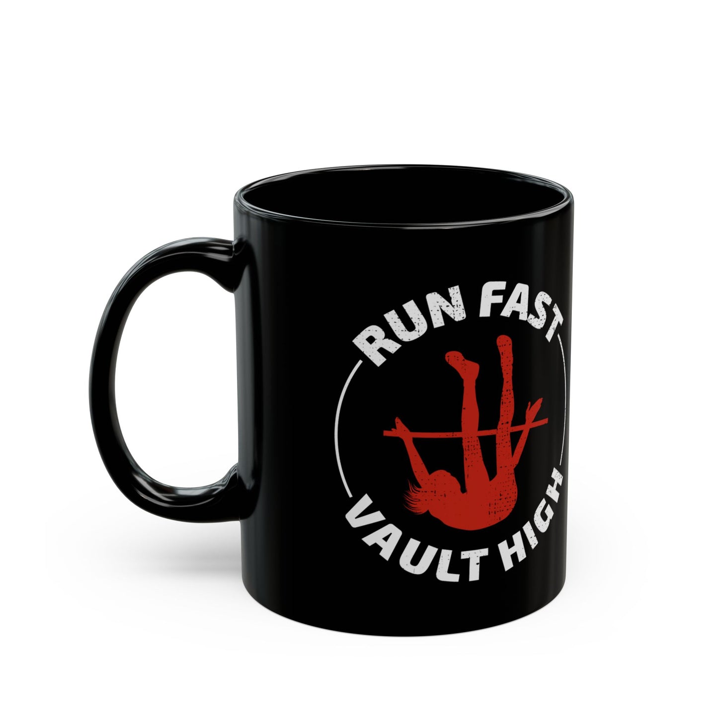 Pole Vault Mug Black – Vaulting Sports Cup for Field Track Fans and Motivated Jumpers 11 oz