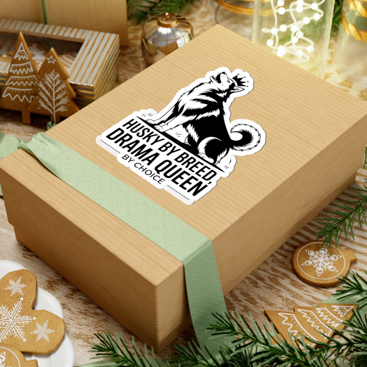 Dramatic Husky Sticker - Sassy Dog Vinyl Decal for Husky Lovers & Pet Owners