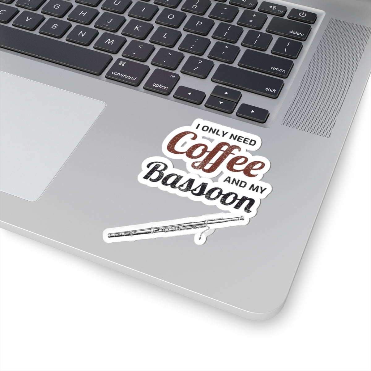 Coffee & Bassoon Sticker - Musician Life Vinyl Decal for Bassoonists & Orchestra Lovers