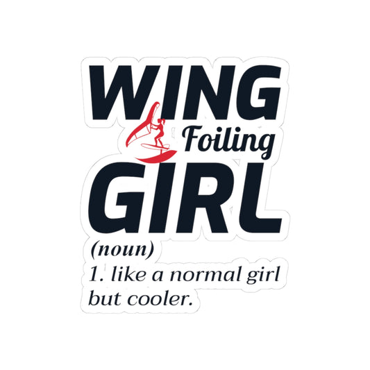 Wing Foiling Girl Sticker - Water Adventure Vinyl Decal for Female Athletes