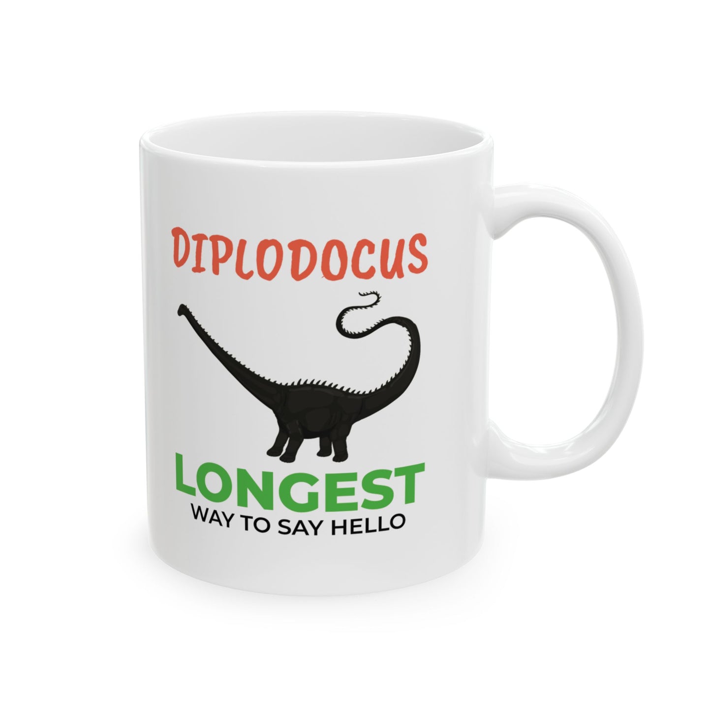 Dinosaur Fossil Mug for Sauropod Enthusiasts Diplodocus Silhouette Design
