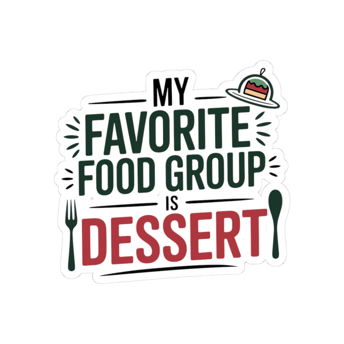 Playful Dietitian Sticker - Dessert Food Group Vinyl Decal for Registered Dietitians