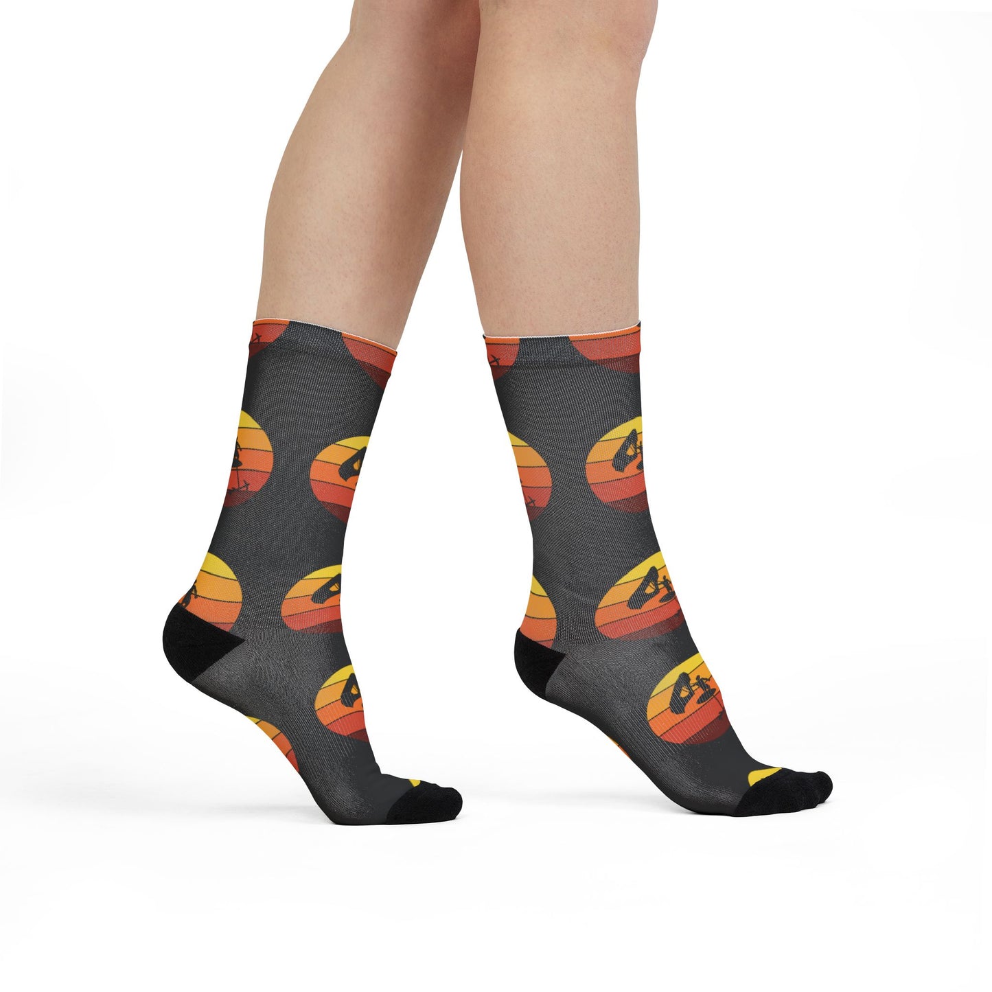 Wing Foiling Socks - Retro Sunset Design for Foiling Enthusiasts