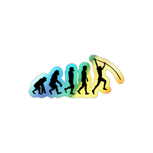 Pole Vault Sticker Holographic – The Evolution of Pole Vaulting Hilarious Track & Field Decal