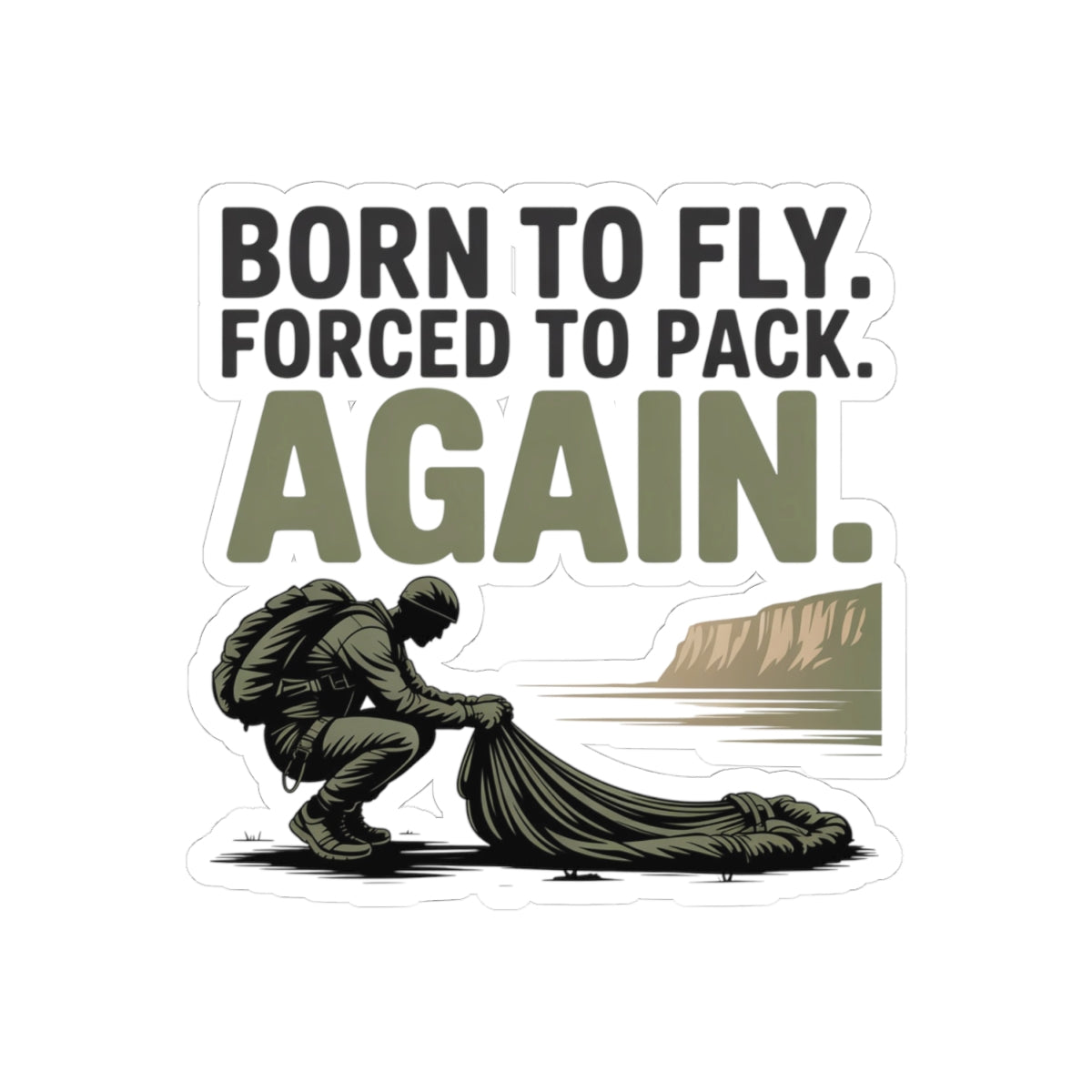 Base Jumping Sticker for Car Laptop – Relatable Gear Humor Decal for Extreme Athletes Skydivers Adrenaline Junkies