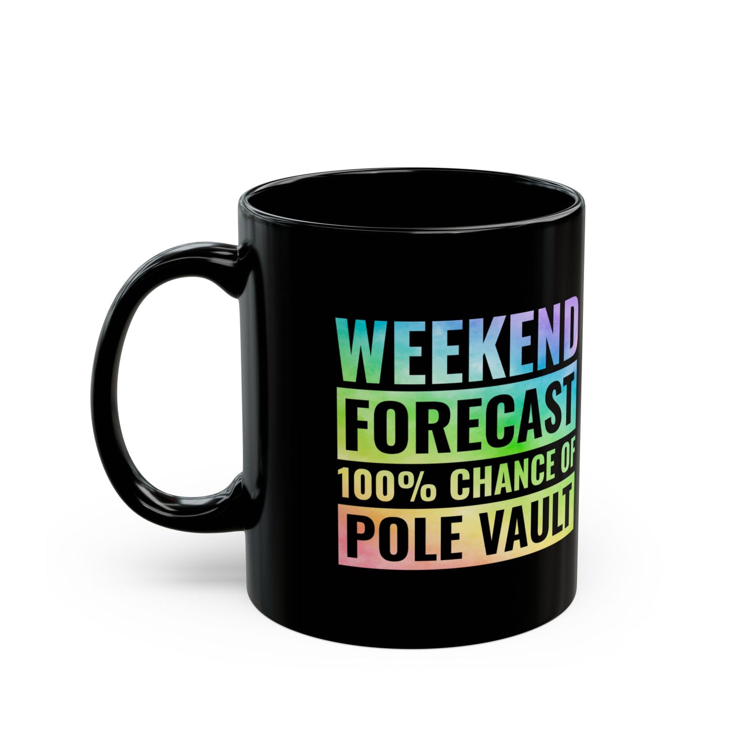 Copy of Pole Vault Mug Black – Rainbow Track and Field Gift for Pole Vaulter, Weekend Athlete Cup 11 oz
