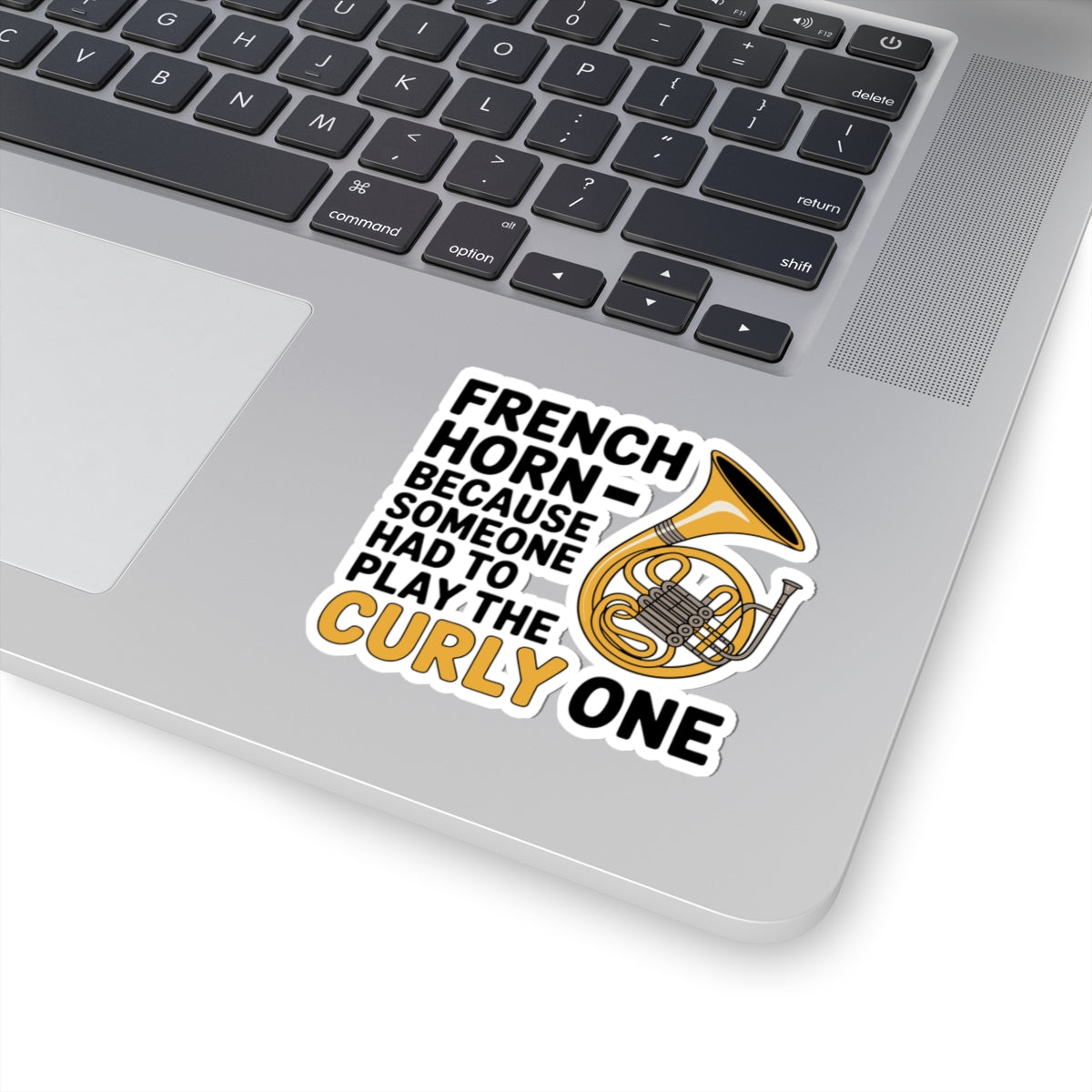 French Horn Sticker - Curly Instrument Vinyl Decal for Musicians, Band Members