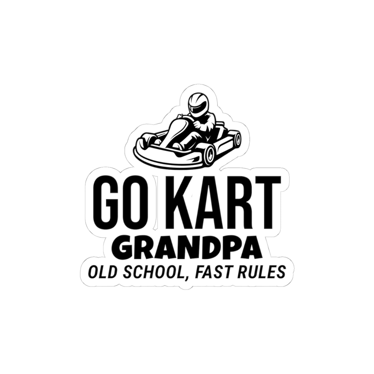 Go Kart Grandpa Sticker Vinyl - Old School Decal for Racing Fans