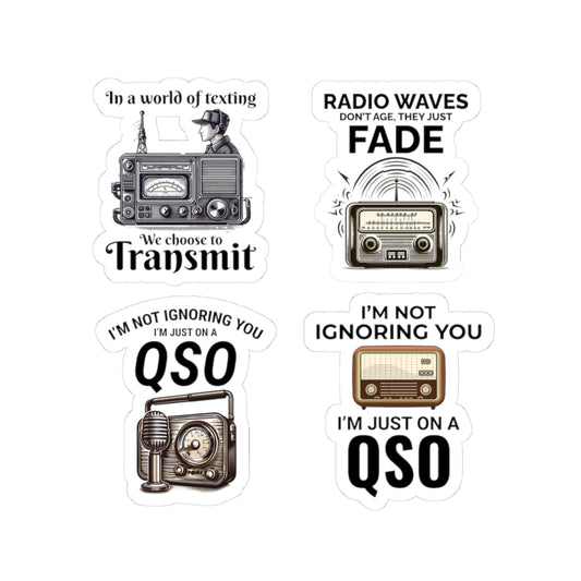Ham Radio Sticker Pack – 4 PCS Witty QSO Operator Decals for Amateur Radio Enthusiasts Hobbyists
