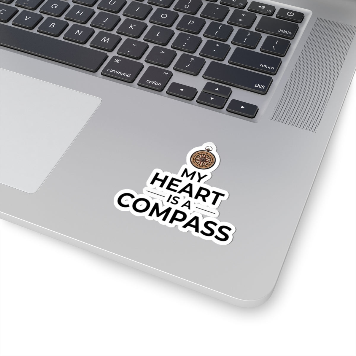 Compass Heart Sticker - Minimalist Travel Vinyl Decal for Adventurers & Romantics
