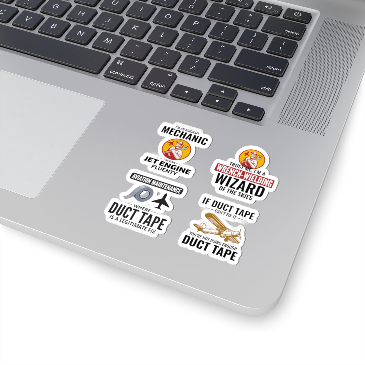 Aviation Mechanic Sticker Pack – 4 PCS Funny Jet Engine Fluent Decals for Aircraft Maintenance Technician