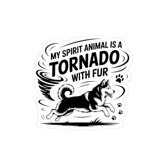 Tornado Husky Sticker - Furry Chaos Vinyl Decal for Siberian Dog Lovers