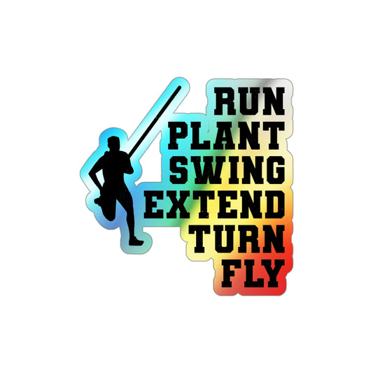 Pole Vault Holographic Stickers - Athlete Training Jumping Decal for Sports Enthusiasts