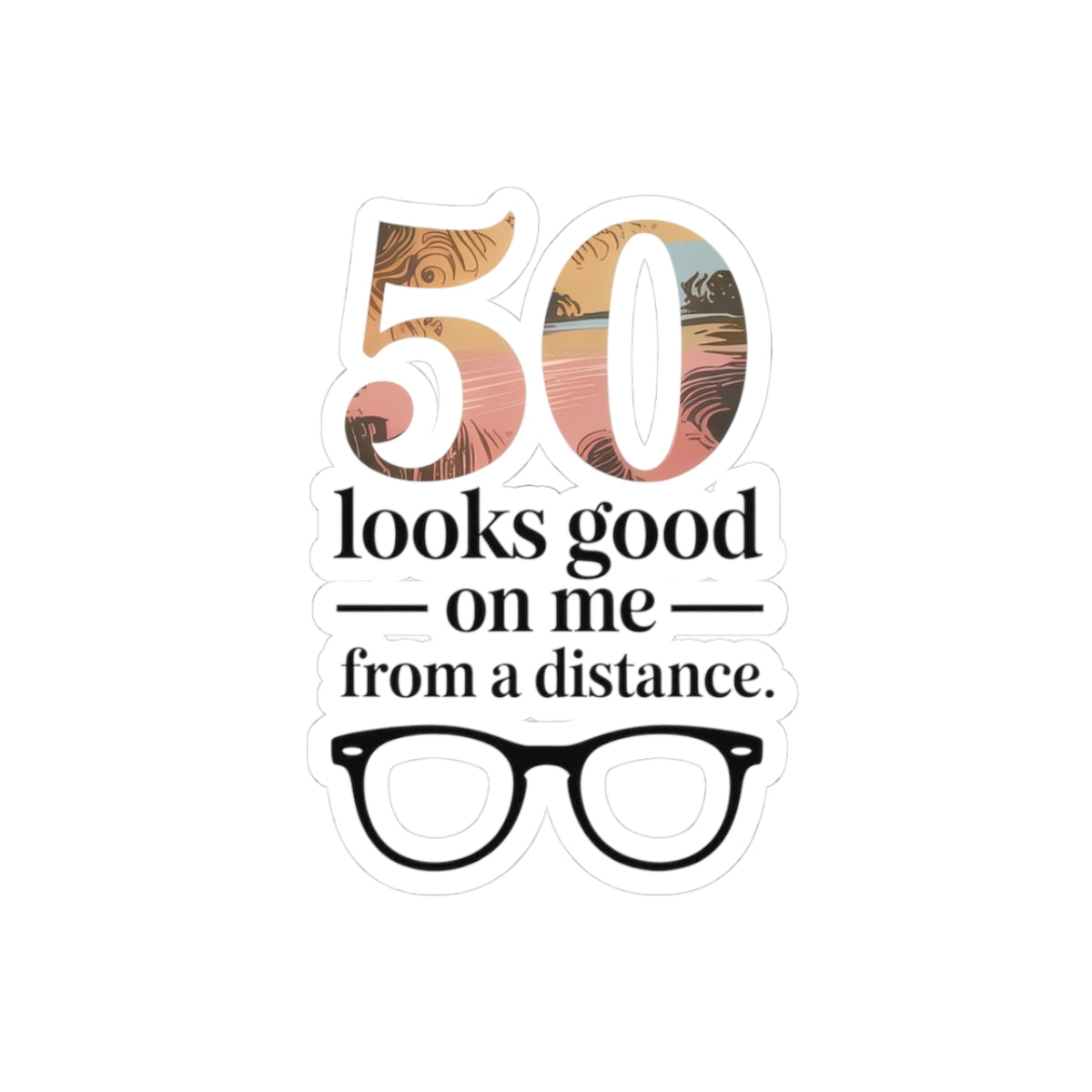50th Birthday Humor Sticker - Over the Hill Vinyl Decal for Turning 50 Birthday Party Decorations Adults