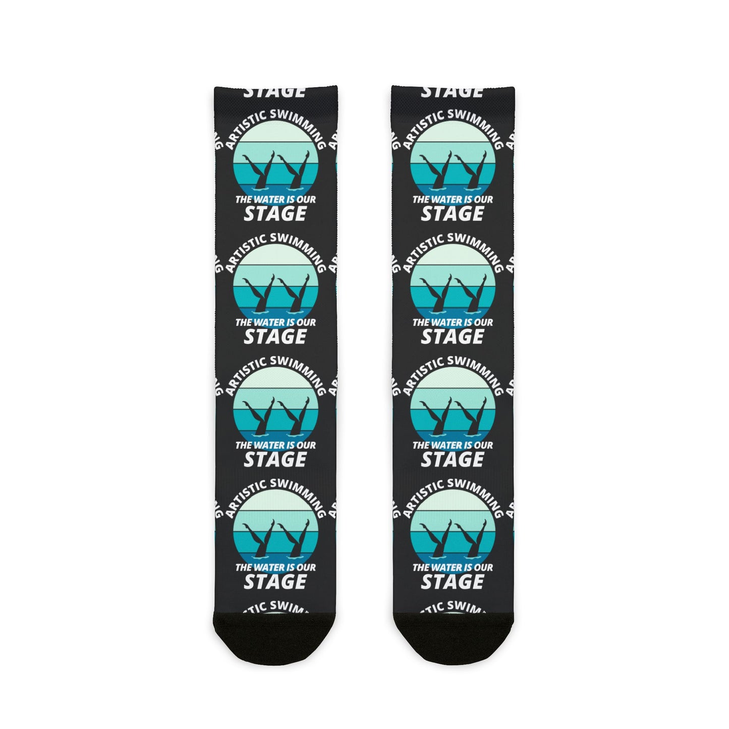 Synchro Swim Socks - The Water Is Our Stage Socks for Synchronized Swimmers, Teams
