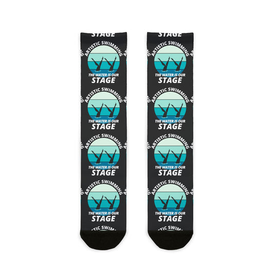 Synchro Swim Socks - The Water Is Our Stage Socks for Synchronized Swimmers, Teams