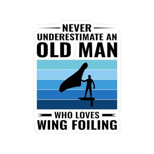 Wing Foiling Sticker for Enthusiasts - Vintage Water Sports Vinyl Decal for Foilers & Surfers