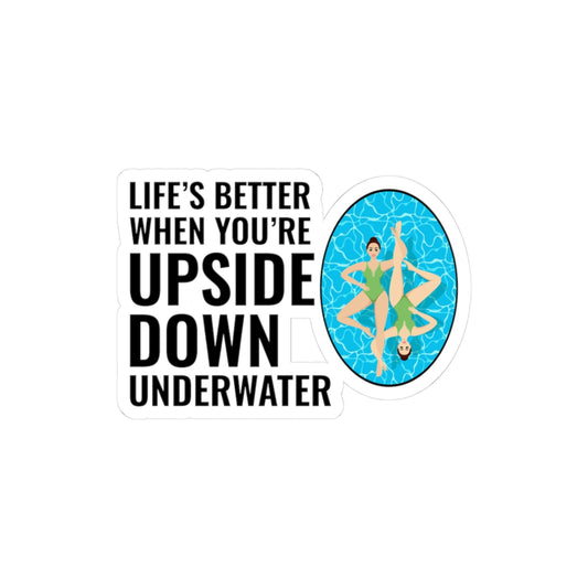 Whimsical Synchronized Swimming Sticker - Upside Down Underwater Vinyl Decal