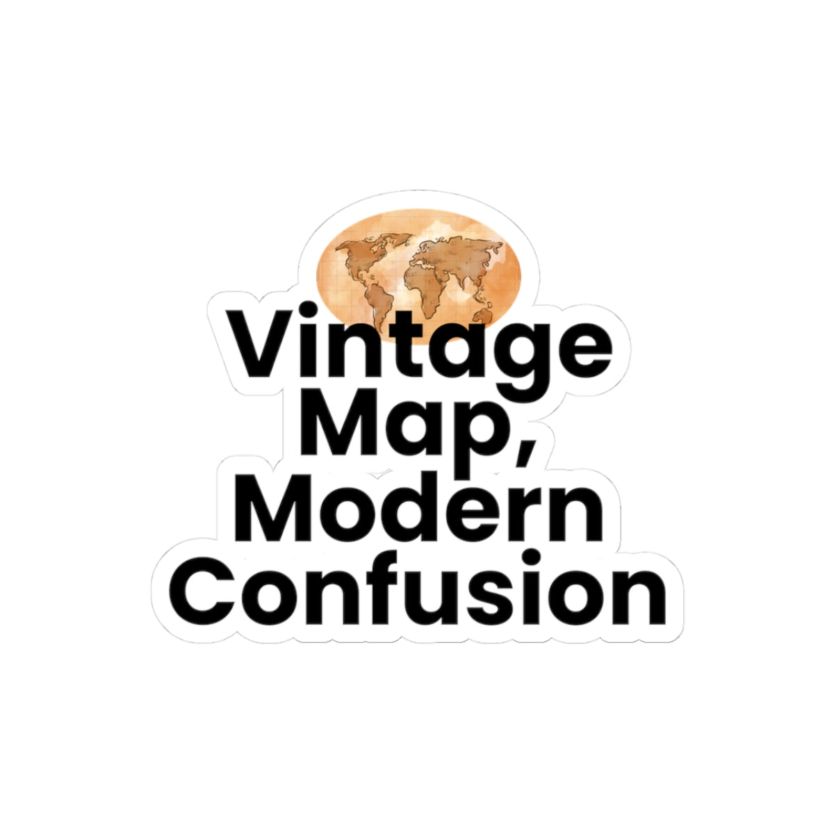 Vintage Cartography Sticker - Retro Map Decal for Modern Explorers