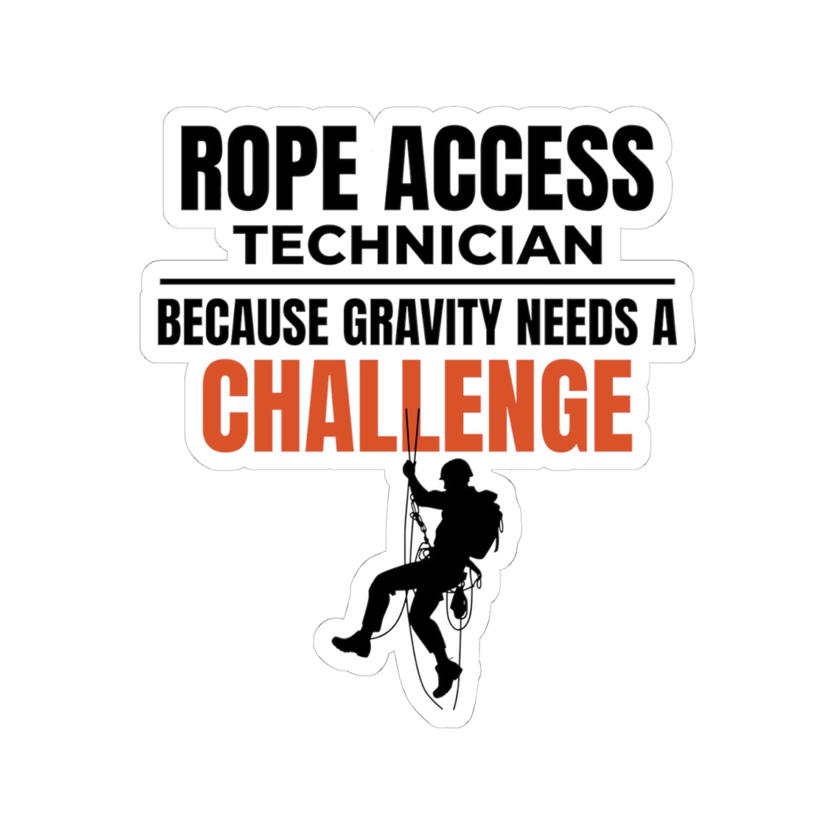 Rope Access Decal - Industrial Climber Sticker for Technicians