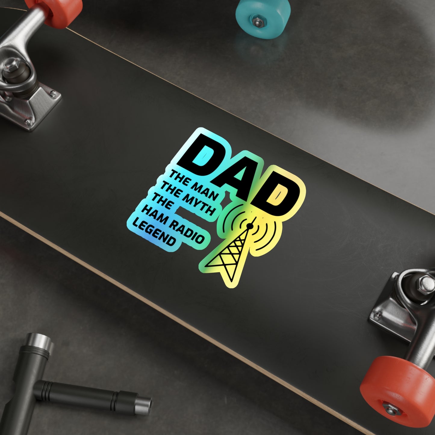 Amateur Ham Radio Operator Stickers Holographic Vinyl Decal - Morse Code & DXing for Radio Dads