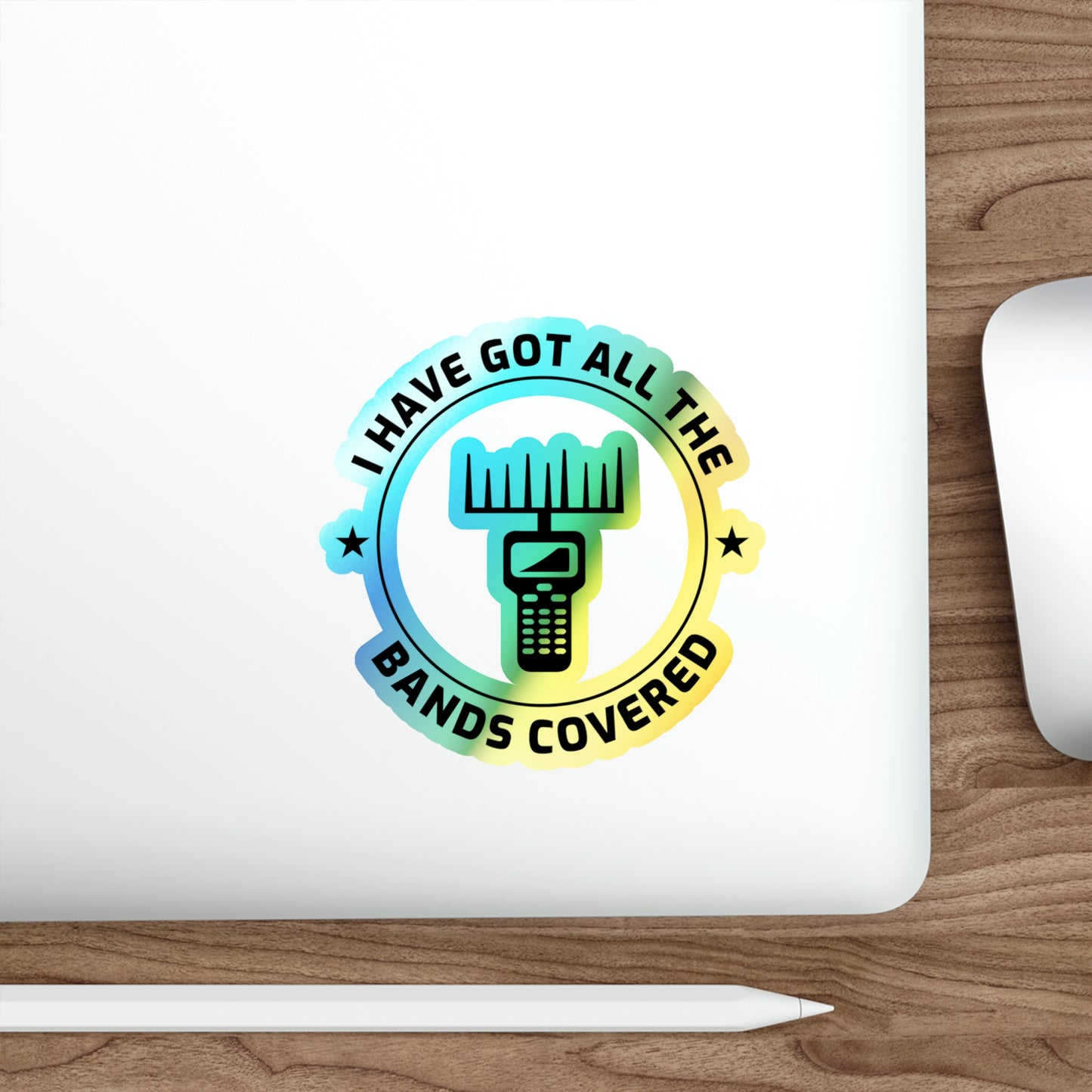 Amateur Ham Radio Operator Stickers Holographic Vinyl Decal - Multi-Band & HF for Radio Enthusiasts