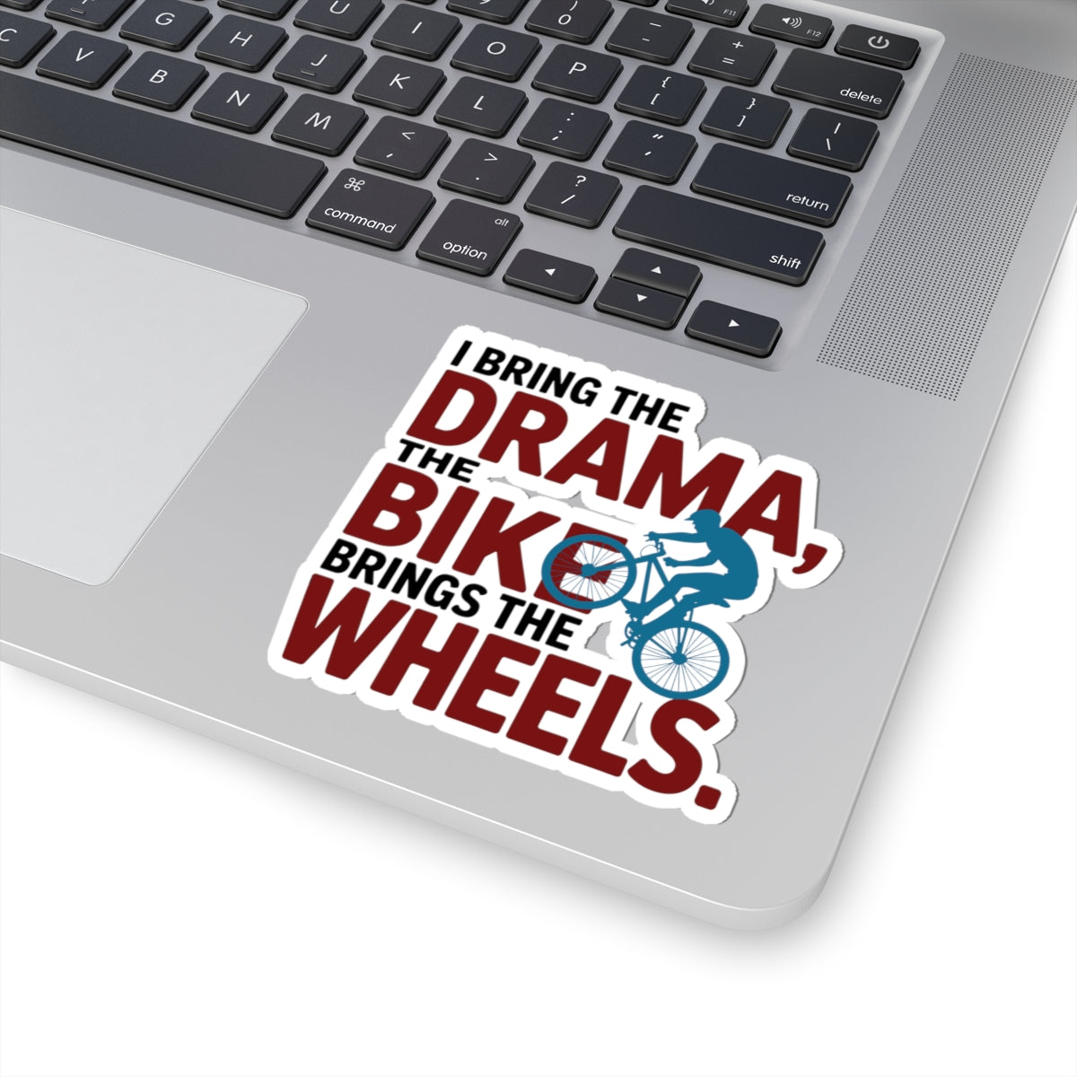 Dynamic Indoor Cycling Sticker - Drama Wheels Bike Vinyl Decal for Artistic Performers, Competitive Teams, Enthusiasts