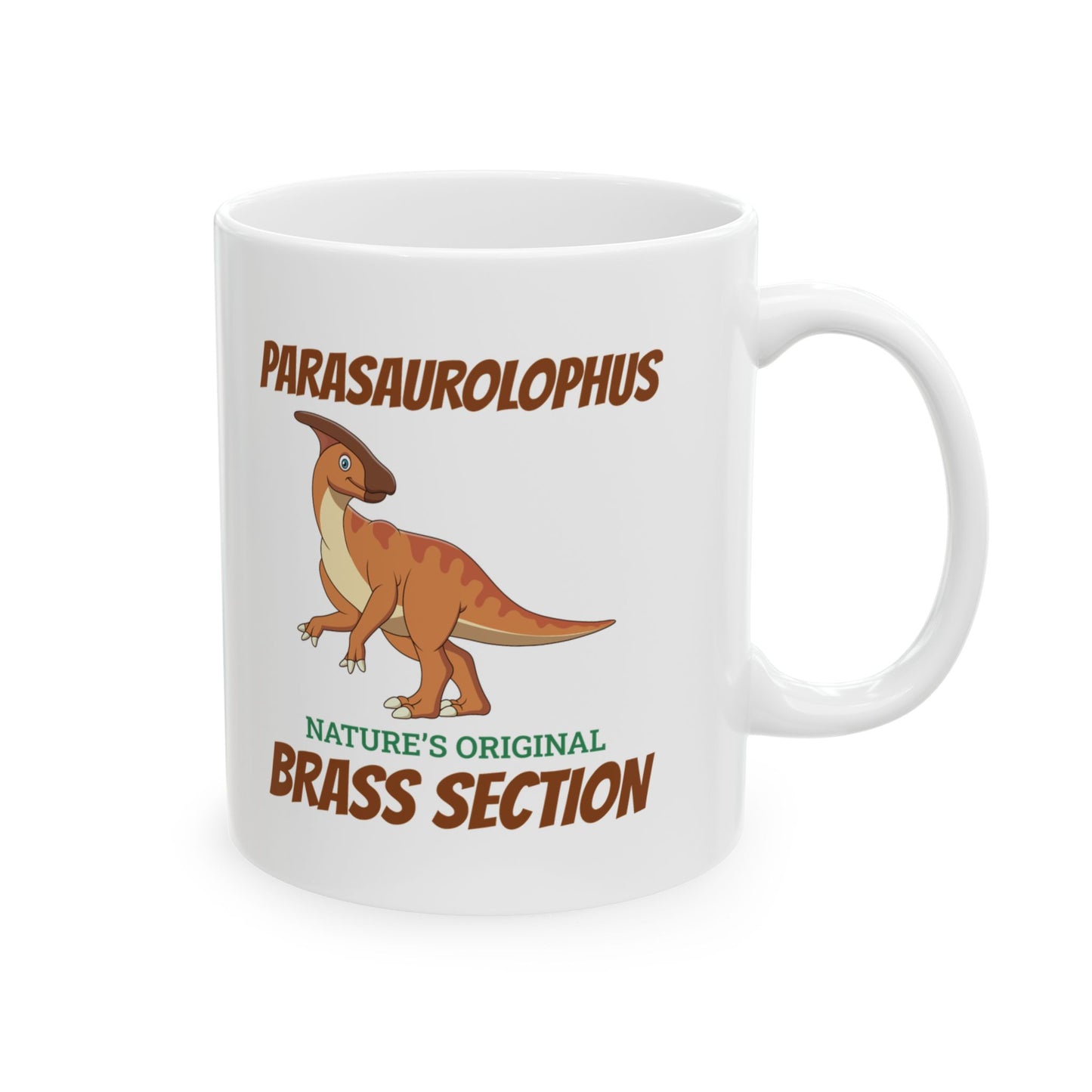 Dinosaur Fossil Mug Parasaurolophus Crest Design for Paleontology Fans
