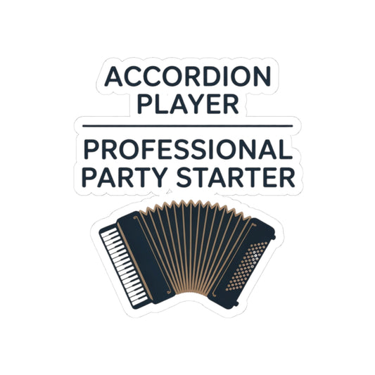 Accordion Player Sticker - Professional Badge Party Starter Decal for Musicians, Polka Band Members, Event Performers