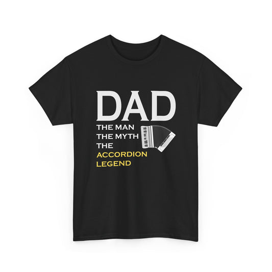 Accordion T-Shirt – Funny Dad Myth Legend Squeeze Box Design for Accordionists Musicians