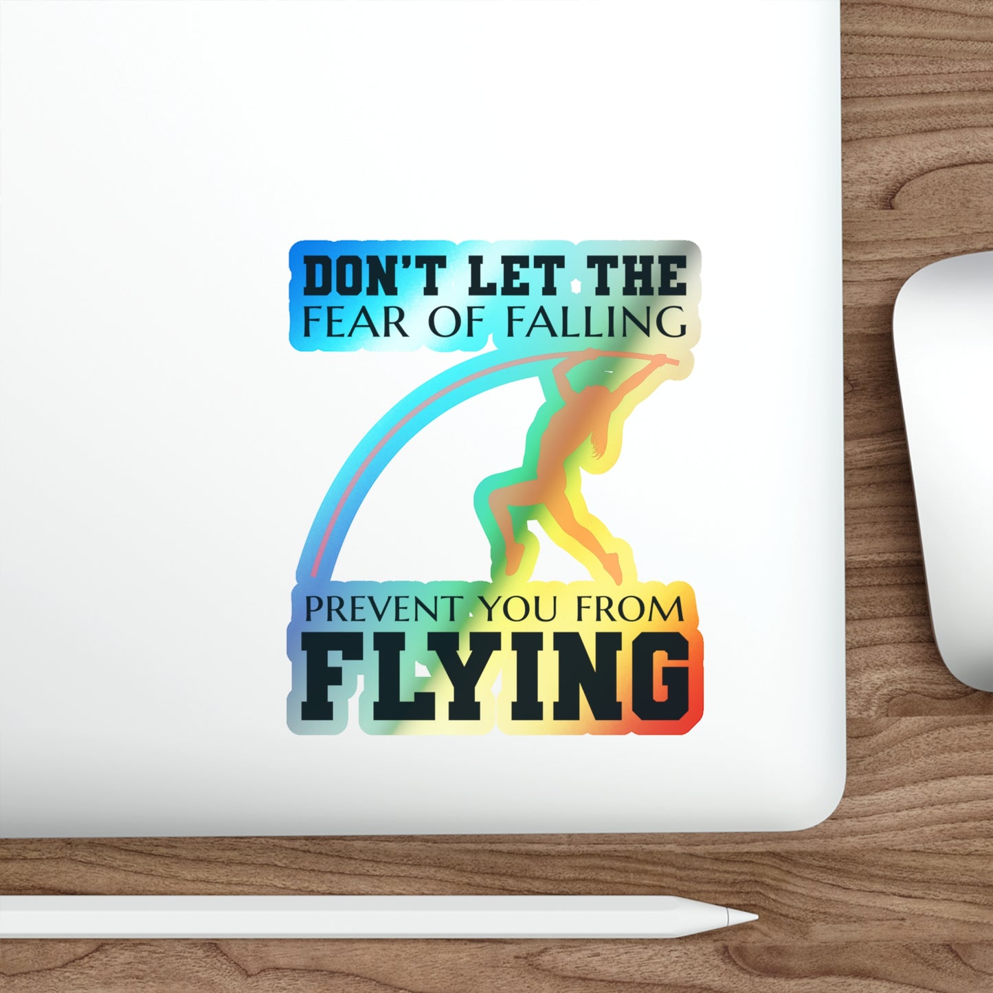 Pole Vault Motivational Sticker Holographic– High Inspirational Decal for Track & Field Athletes