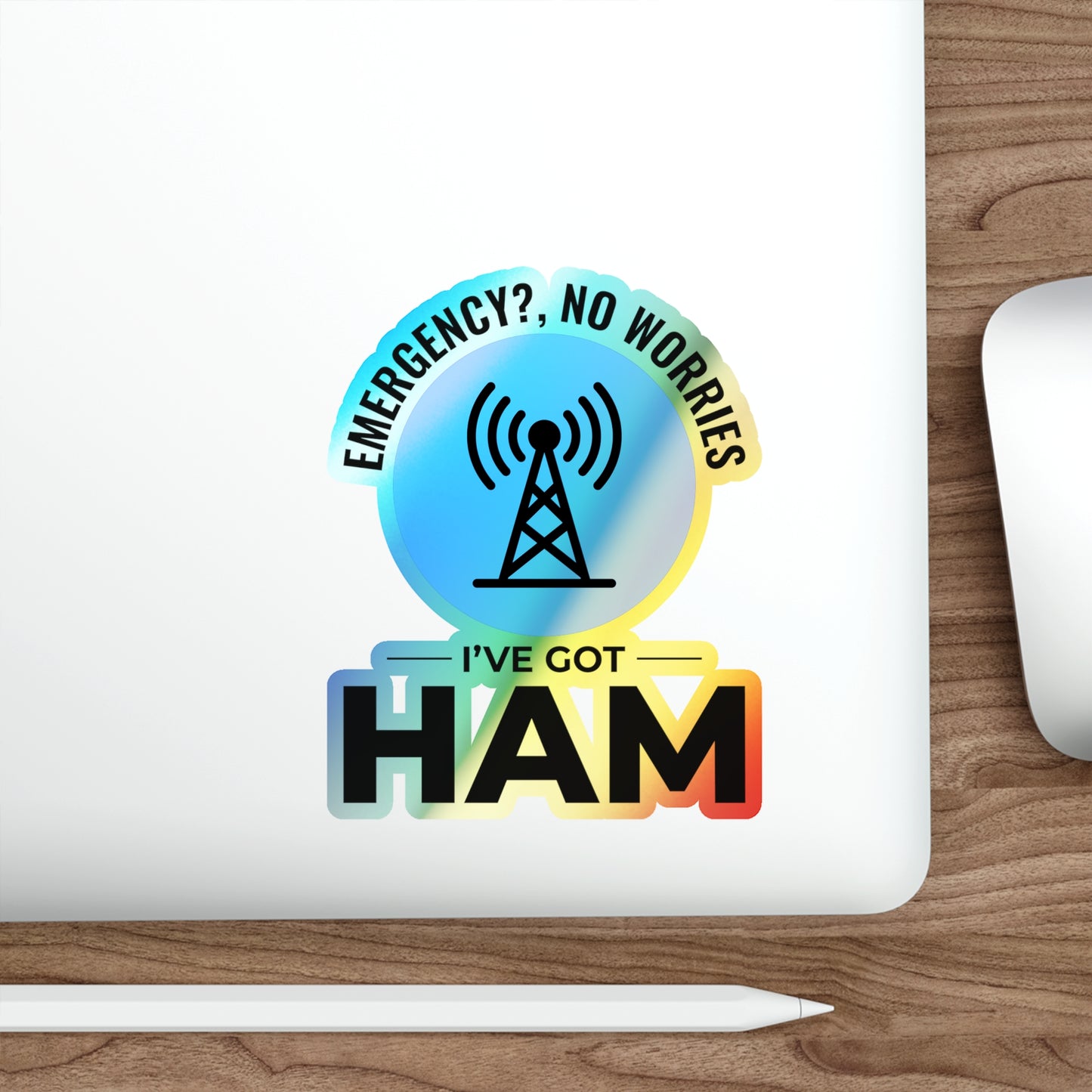 Amateur Ham Radio Operator Stickers Holographic Vinyl Decal - Morse Code & DXing