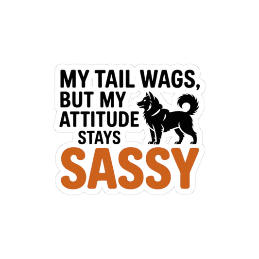 Sassy Tail Husky Sticker - Attitude Vinyl Decal for Siberian Dog Lovers