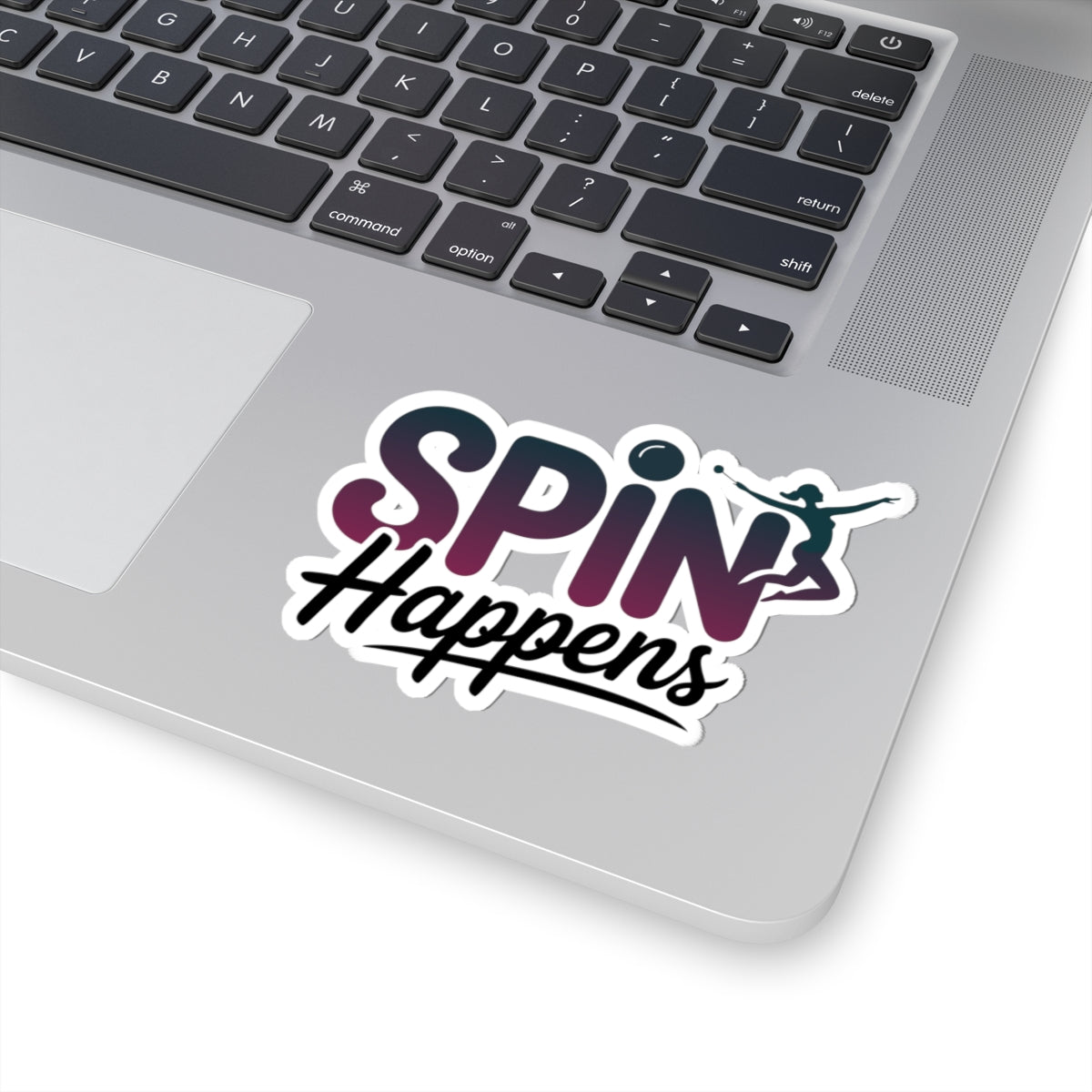 Baton Twirling Sticker – Funny SPIN Happens Caricature Decal for Twirler Color Guard Marching Band Member
