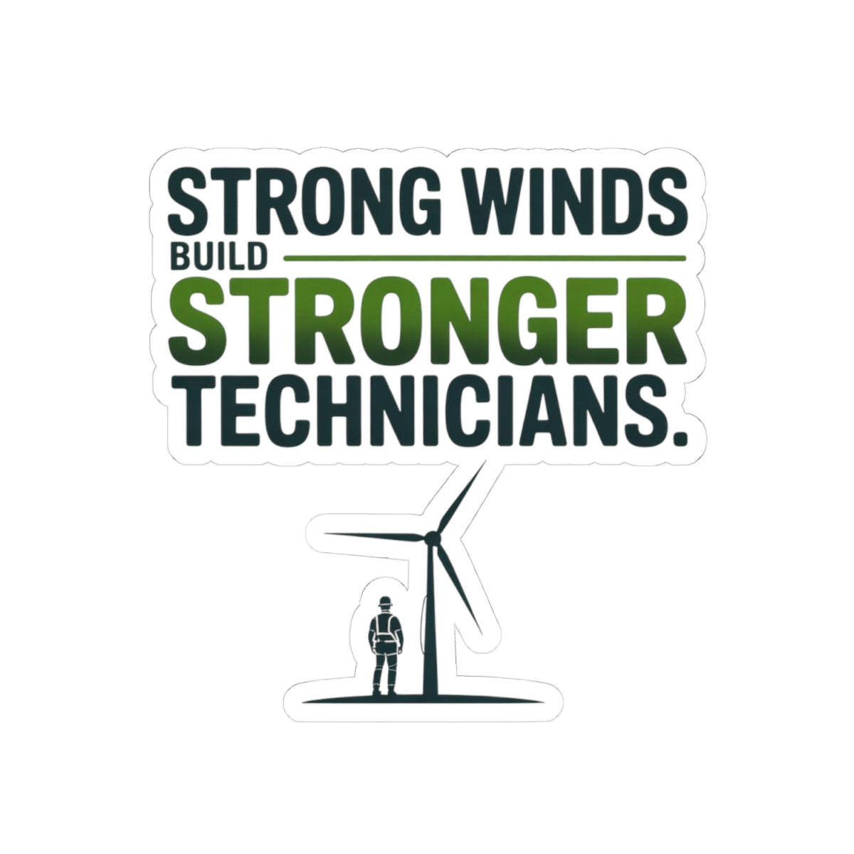 Wind Turbine Technician Pride Sticker - Renewable Energy Vinyl Decal for Field Crews & Climbers