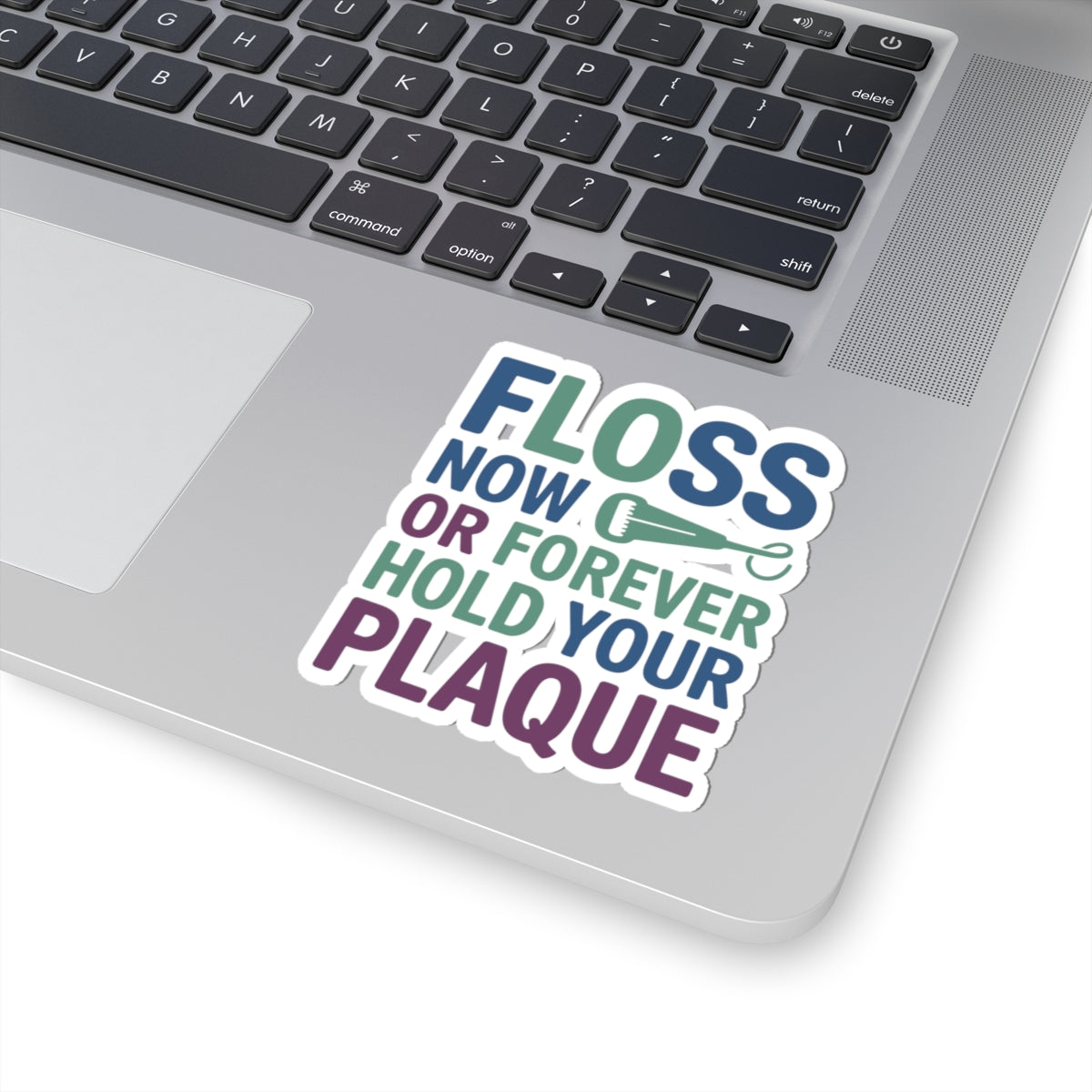 Dental Humor Sticker - Floss Warning Vinyl Decal for Dentists