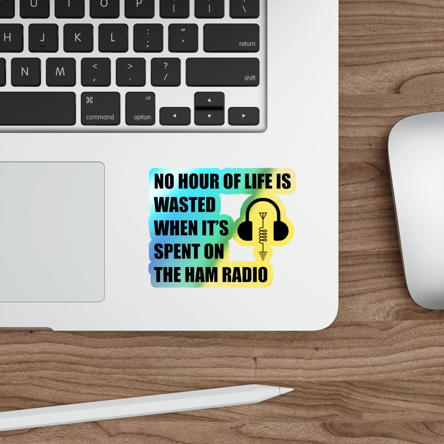 Amateur Ham Radio Operator Stickers Holographic Vinyl - Morse Code & DXing for Radio Enthusiasts Decal