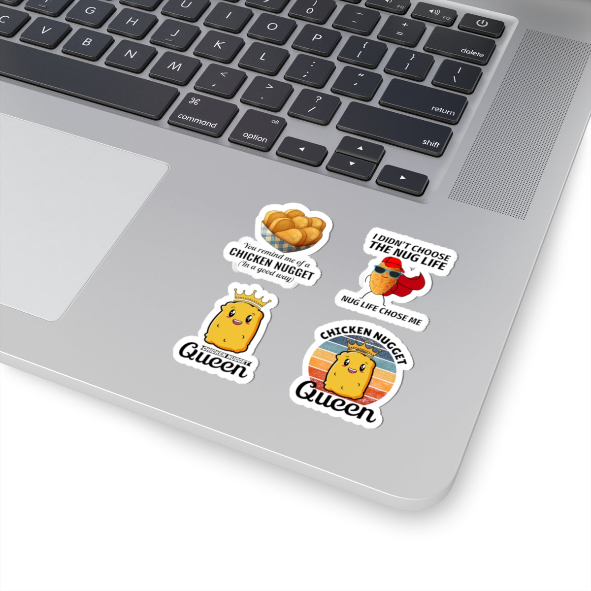 Nug Life Queen Sticker Pack – 4 PCS Funny Superhero Nugget Decals for Nugget Lovers Girls Women