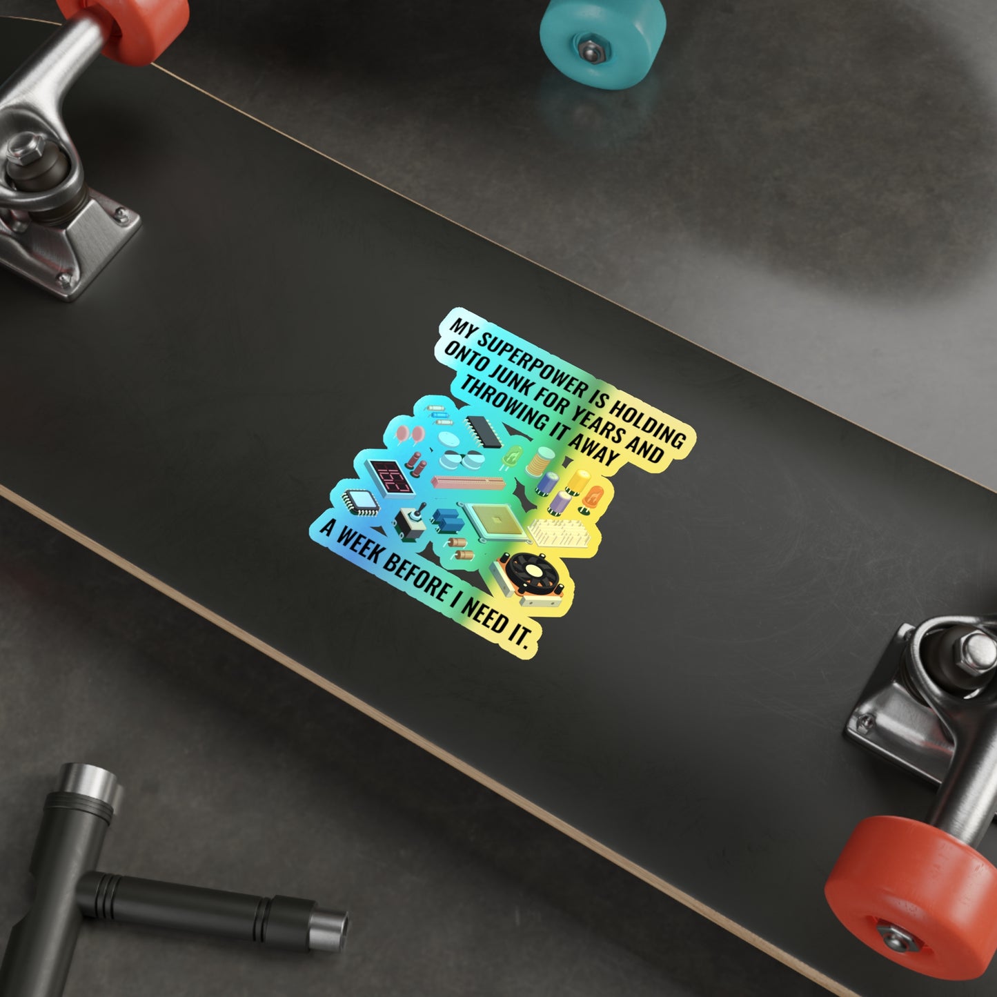 Amateur Ham Radio Operator Stickers Holographic Vinyl Decal - Shack Organizer & Parts Hoarder