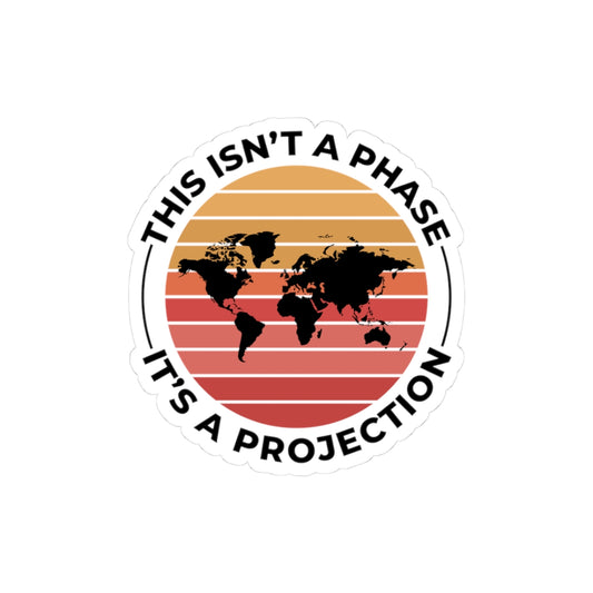 Geeky Projection Sticker - GIS Humor Vinyl Decal for Cartographers & Geography Nerds